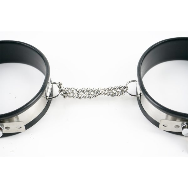 YoKoNex Sovereign's Fetters | Heavy-Duty Stainless Steel & Silicone Thigh Cuffs - Image 4